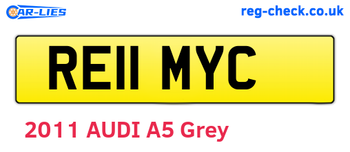 RE11MYC are the vehicle registration plates.