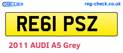 RE61PSZ are the vehicle registration plates.