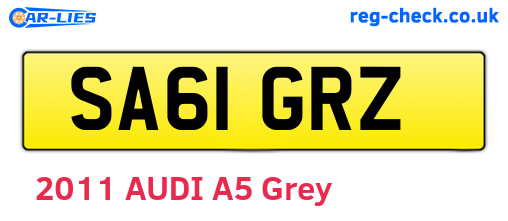 SA61GRZ are the vehicle registration plates.