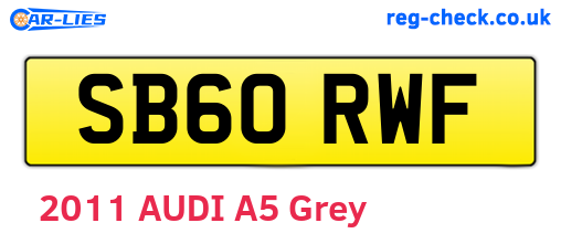 SB60RWF are the vehicle registration plates.