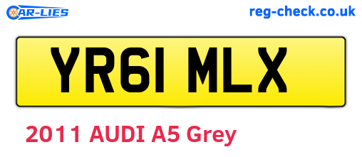 YR61MLX are the vehicle registration plates.