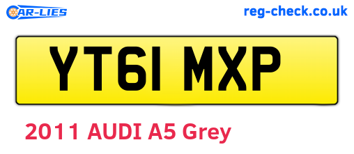YT61MXP are the vehicle registration plates.