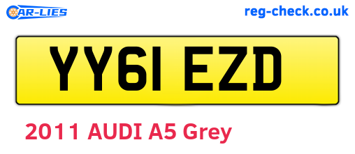 YY61EZD are the vehicle registration plates.
