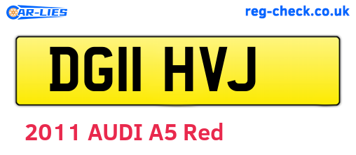 DG11HVJ are the vehicle registration plates.
