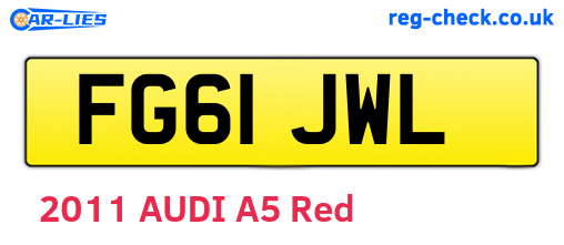 FG61JWL are the vehicle registration plates.