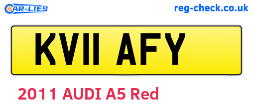 KV11AFY are the vehicle registration plates.