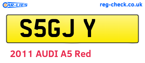 S5GJY are the vehicle registration plates.