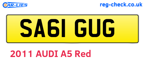 SA61GUG are the vehicle registration plates.