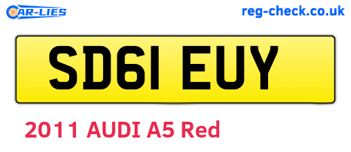 SD61EUY are the vehicle registration plates.
