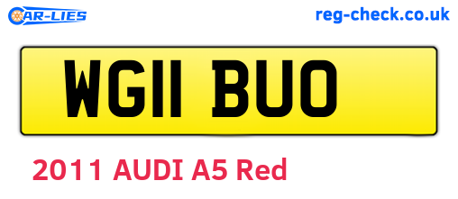 WG11BUO are the vehicle registration plates.