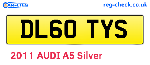 DL60TYS are the vehicle registration plates.