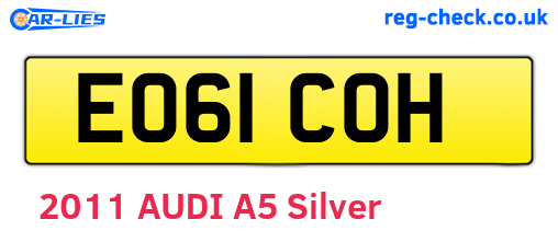 EO61COH are the vehicle registration plates.