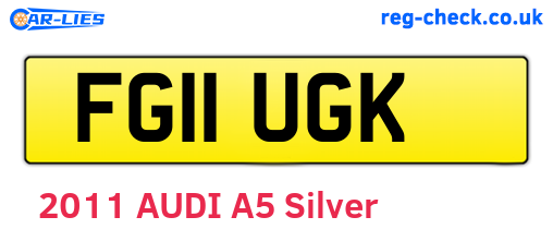 FG11UGK are the vehicle registration plates.