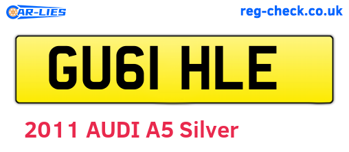 GU61HLE are the vehicle registration plates.