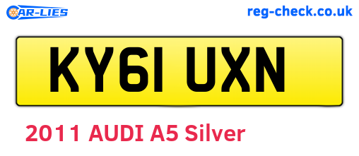 KY61UXN are the vehicle registration plates.