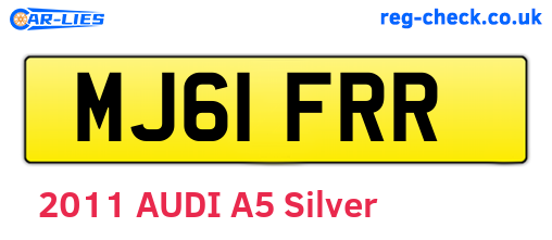 MJ61FRR are the vehicle registration plates.