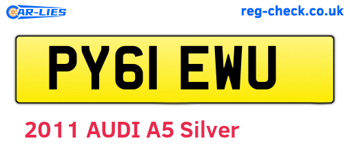 PY61EWU are the vehicle registration plates.