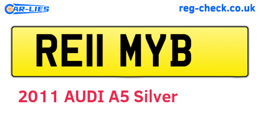 RE11MYB are the vehicle registration plates.