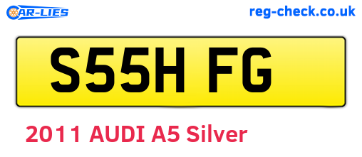 S55HFG are the vehicle registration plates.