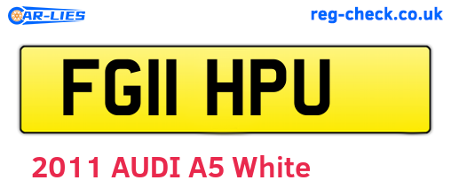 FG11HPU are the vehicle registration plates.