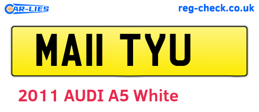 MA11TYU are the vehicle registration plates.