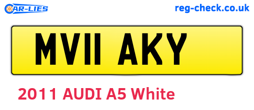 MV11AKY are the vehicle registration plates.