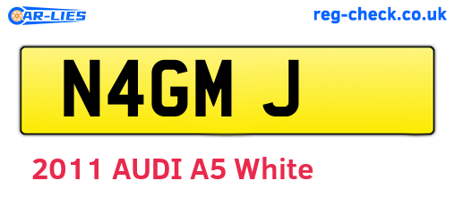 N4GMJ are the vehicle registration plates.