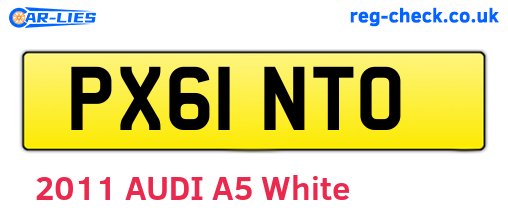 PX61NTO are the vehicle registration plates.