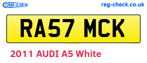 RA57MCK are the vehicle registration plates.