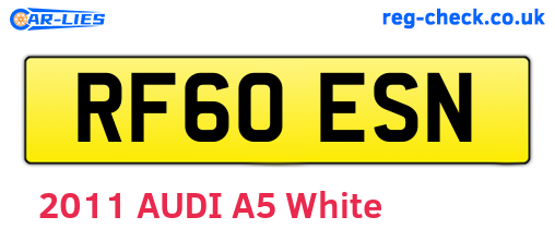 RF60ESN are the vehicle registration plates.