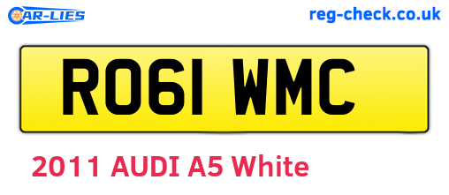 RO61WMC are the vehicle registration plates.