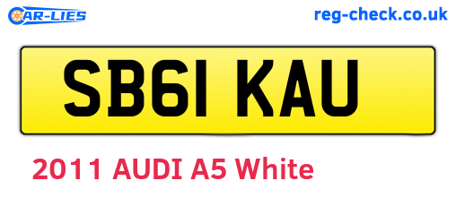 SB61KAU are the vehicle registration plates.