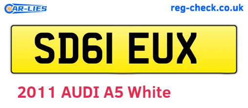 SD61EUX are the vehicle registration plates.