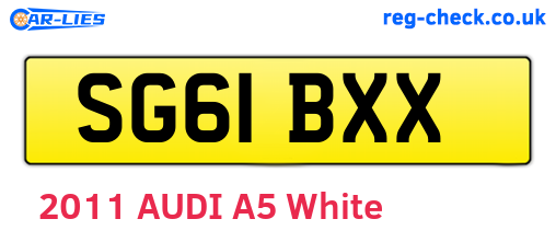 SG61BXX are the vehicle registration plates.