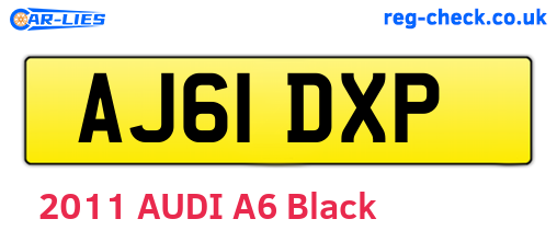 AJ61DXP are the vehicle registration plates.