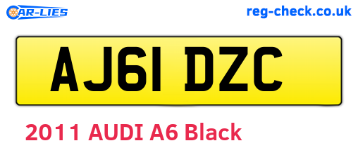 AJ61DZC are the vehicle registration plates.