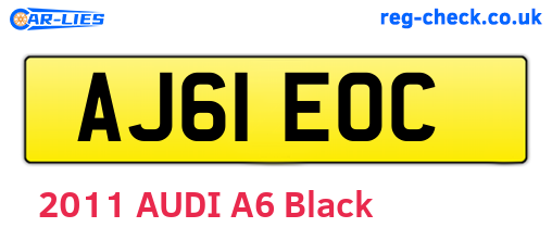 AJ61EOC are the vehicle registration plates.