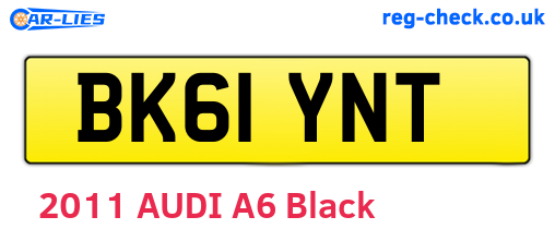 BK61YNT are the vehicle registration plates.