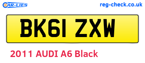 BK61ZXW are the vehicle registration plates.
