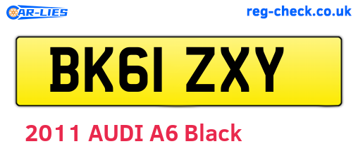 BK61ZXY are the vehicle registration plates.