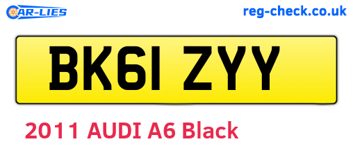 BK61ZYY are the vehicle registration plates.