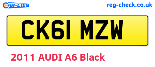 CK61MZW are the vehicle registration plates.