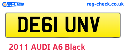 DE61UNV are the vehicle registration plates.
