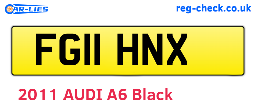 FG11HNX are the vehicle registration plates.