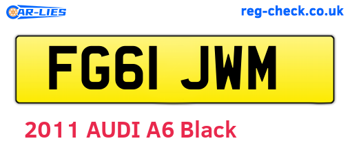 FG61JWM are the vehicle registration plates.