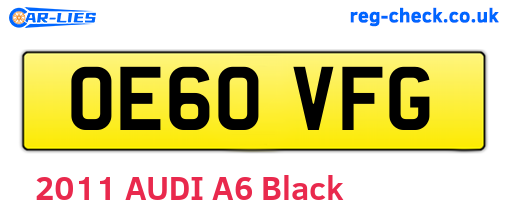 OE60VFG are the vehicle registration plates.