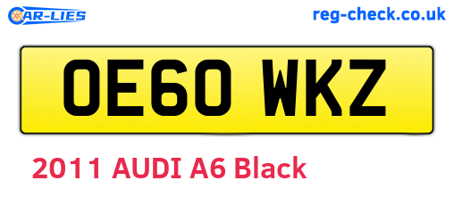 OE60WKZ are the vehicle registration plates.