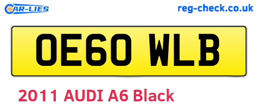 OE60WLB are the vehicle registration plates.