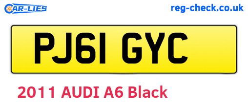 PJ61GYC are the vehicle registration plates.