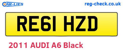 RE61HZD are the vehicle registration plates.